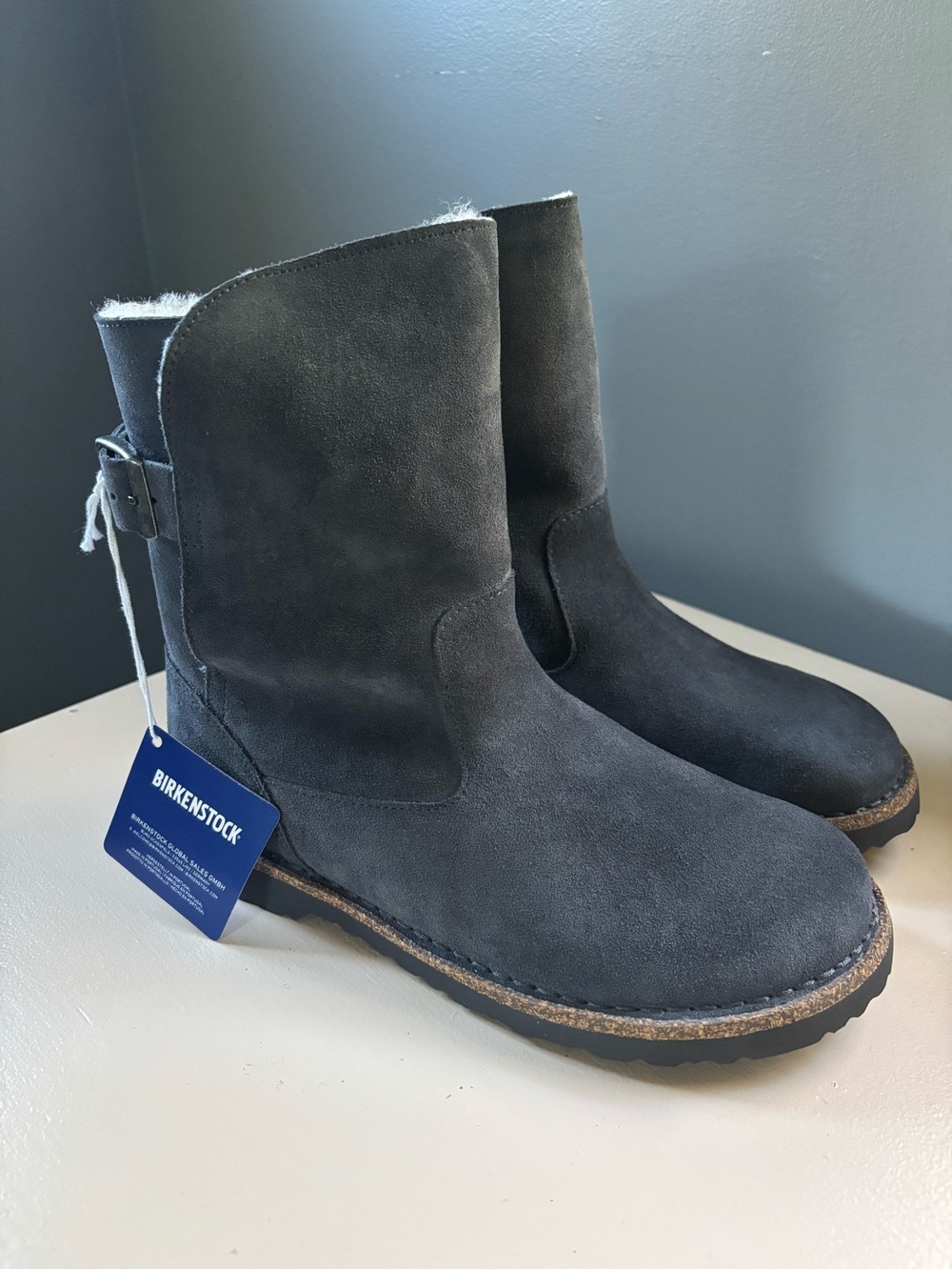 Birkenstock Uppsala Suede Leather Shearling Graphite Boots size 39